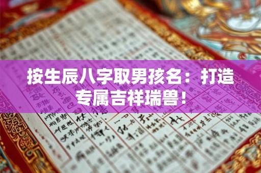 按生辰八字取男孩名：打造专属吉祥瑞兽！