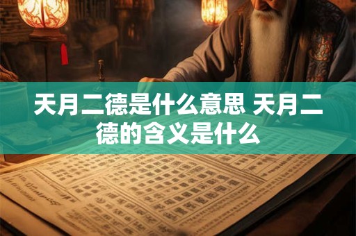 天月二德是什么意思 天月二德的含义是什么