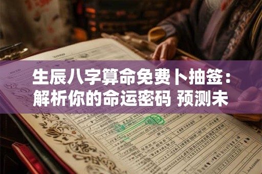 生辰八字算命免费卜抽签：解析你的命运密码 预测未来运势！
