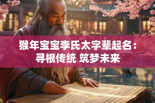 猴年宝宝李氏太字辈起名：寻根传统 筑梦未来