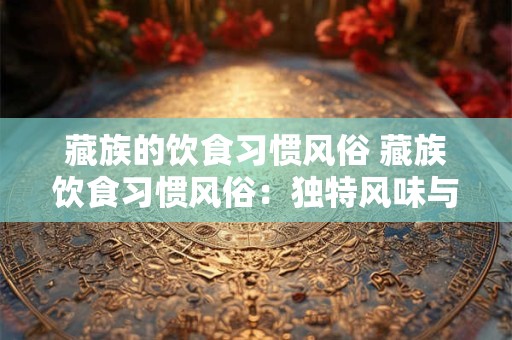 藏族的饮食习惯风俗 藏族饮食习惯风俗：独特风味与文化传承