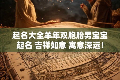 起名大全羊年双胞胎男宝宝起名 吉祥如意 寓意深远！