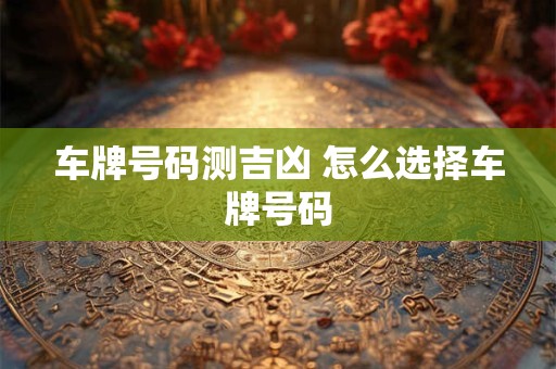 车牌号码测吉凶 怎么选择车牌号码