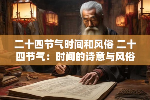 二十四节气时间和风俗 二十四节气：时间的诗意与风俗的魅力