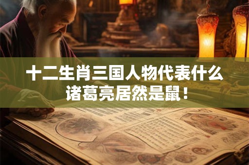 十二生肖三国人物代表什么 诸葛亮居然是鼠！