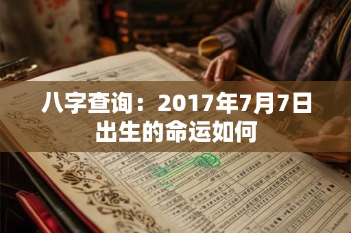 八字查询：2017年7月7日出生的命运如何