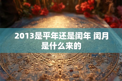 2013是平年还是闰年 闰月是什么来的