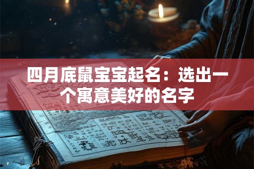 四月底鼠宝宝起名：选出一个寓意美好的名字