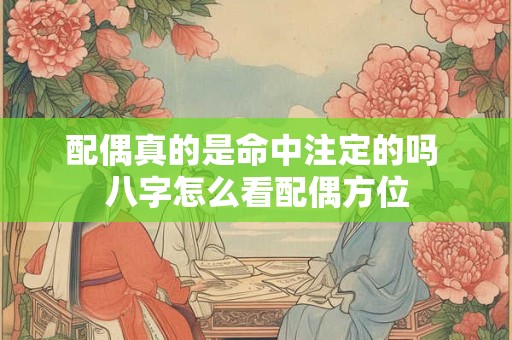 配偶真的是命中注定的吗 八字怎么看配偶方位