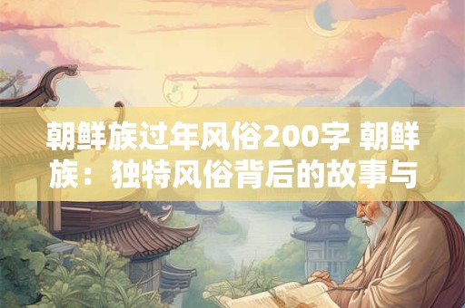 朝鲜族过年风俗200字 朝鲜族：独特风俗背后的故事与传承