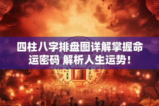 四柱八字排盘图详解掌握命运密码 解析人生运势！