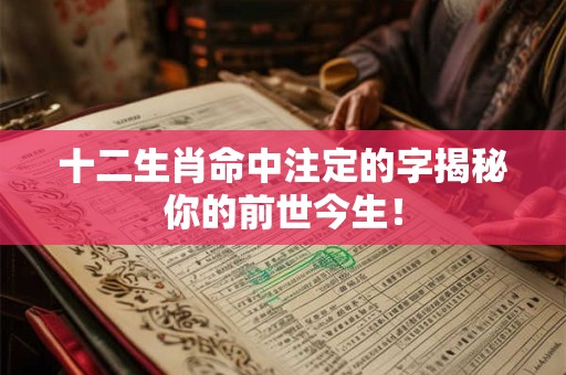 十二生肖命中注定的字揭秘你的前世今生！