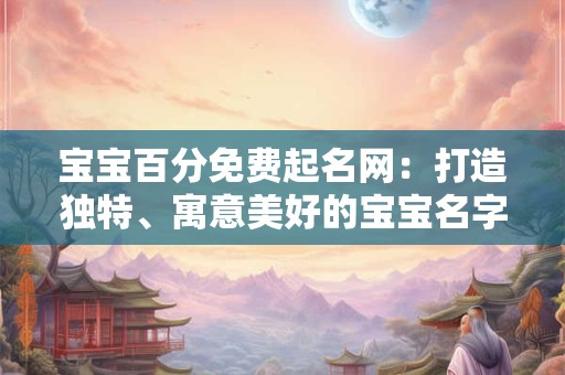 宝宝百分免费起名网：打造独特、寓意美好的宝宝名字！