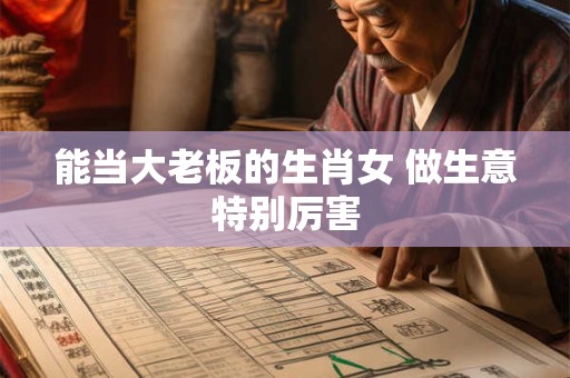 能当大老板的生肖女 做生意特别厉害