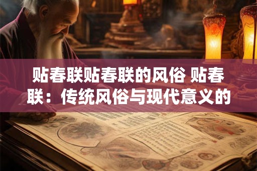 贴春联贴春联的风俗 贴春联：传统风俗与现代意义的完美结合