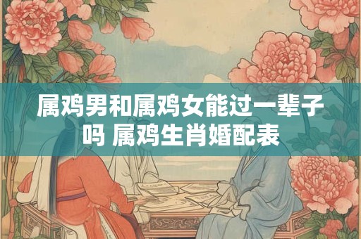 属鸡男和属鸡女能过一辈子吗 属鸡生肖婚配表