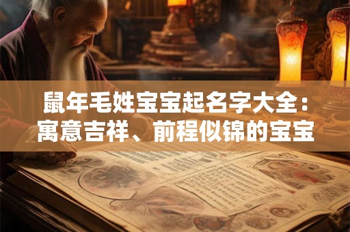 鼠年毛姓宝宝起名字大全：寓意吉祥、前程似锦的宝宝名字推荐
