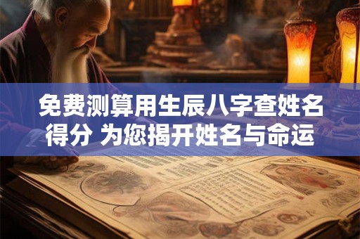 免费测算用生辰八字查姓名得分 为您揭开姓名与命运之谜！