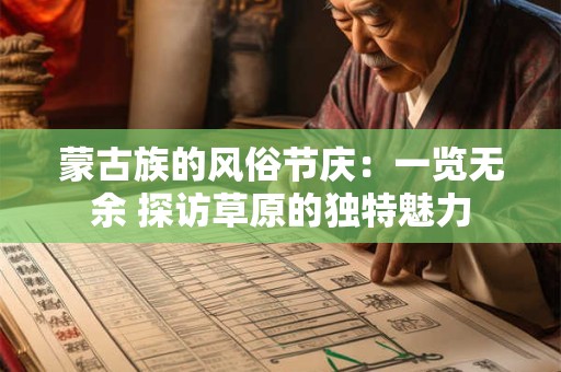 蒙古族的风俗节庆：一览无余 探访草原的独特魅力