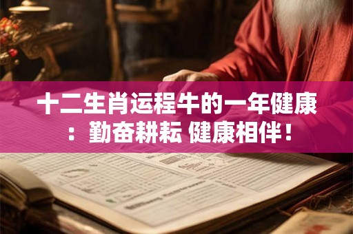 十二生肖运程牛的一年健康：勤奋耕耘 健康相伴！
