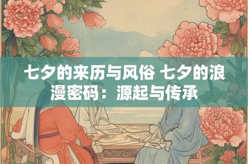 七夕的来历与风俗 七夕的浪漫密码：源起与传承