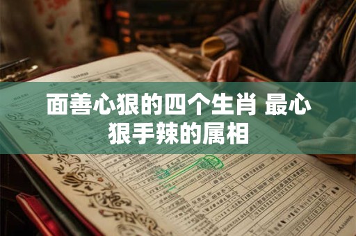 面善心狠的四个生肖 最心狠手辣的属相