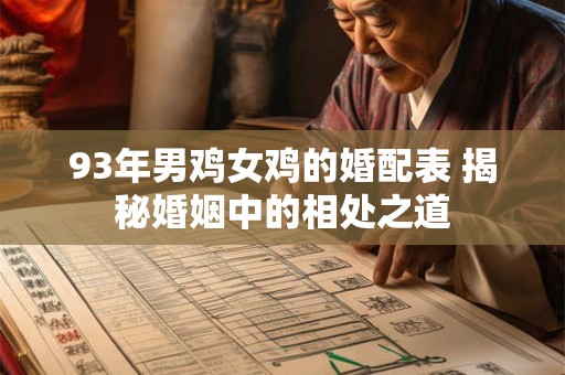 93年男鸡女鸡的婚配表 揭秘婚姻中的相处之道