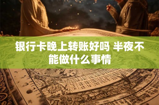 银行卡晚上转账好吗 半夜不能做什么事情