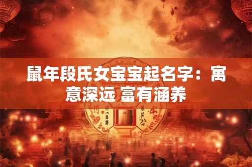 鼠年段氏女宝宝起名字：寓意深远 富有涵养