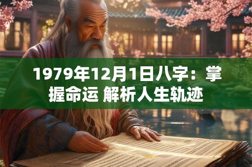 1979年12月1日八字：掌握命运 解析人生轨迹