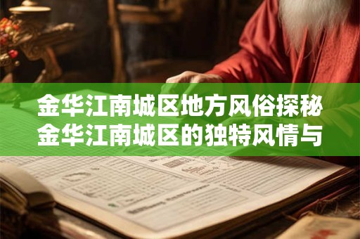 详细阅读:金华江南城区地方风俗探秘金华江南城区的独特风情与文化魅力 金华江南城区地方风俗探秘金华江南城区的独特风情与文化魅力