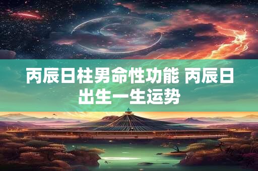 丙辰日柱男命性功能 丙辰日出生一生运势
