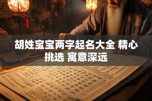 胡姓宝宝两字起名大全 精心挑选 寓意深远