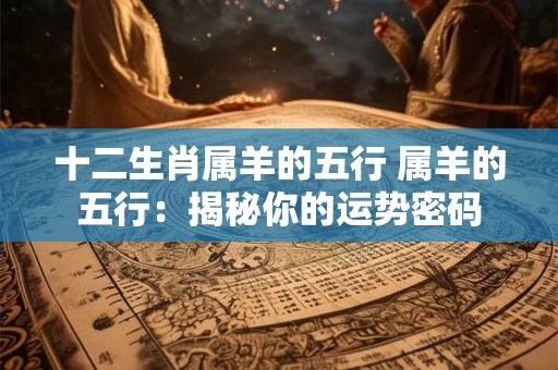 十二生肖属羊的五行 属羊的五行：揭秘你的运势密码