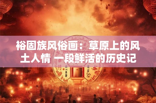 裕固族风俗画：草原上的风土人情 一段鲜活的历史记忆