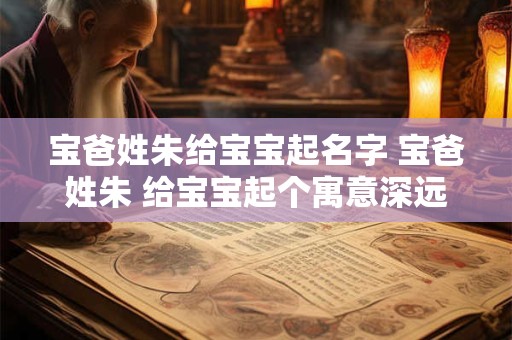 宝爸姓朱给宝宝起名字 宝爸姓朱 给宝宝起个寓意深远的大名