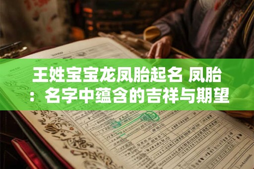 王姓宝宝龙凤胎起名 凤胎：名字中蕴含的吉祥与期望