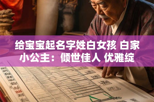 给宝宝起名字姓白女孩 白家小公主：倾世佳人 优雅绽放