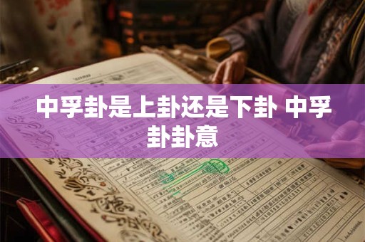 中孚卦是上卦还是下卦 中孚卦卦意