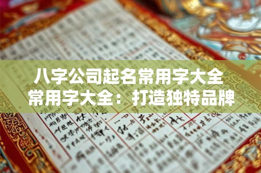 八字公司起名常用字大全 常用字大全：打造独特品牌形象