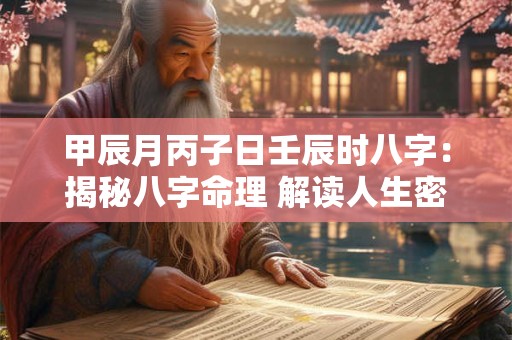 甲辰月丙子日壬辰时八字：揭秘八字命理 解读人生密码