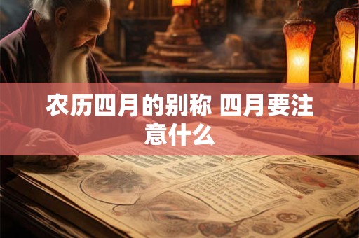 农历四月的别称 四月要注意什么