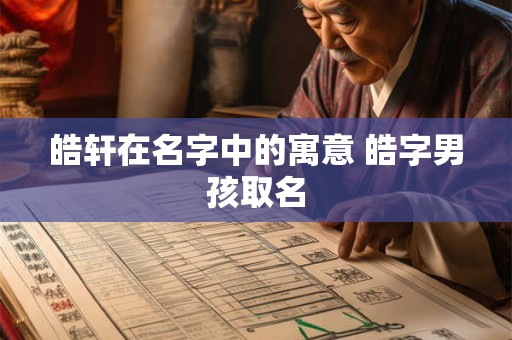 皓轩在名字中的寓意 皓字男孩取名