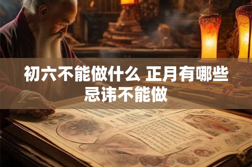 初六不能做什么 正月有哪些忌讳不能做