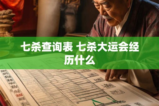 七杀查询表 七杀大运会经历什么