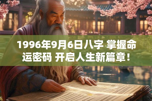 1996年9月6日八字 掌握命运密码 开启人生新篇章！