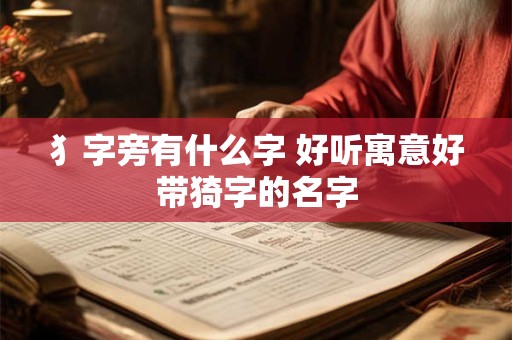 犭字旁有什么字 好听寓意好带猗字的名字