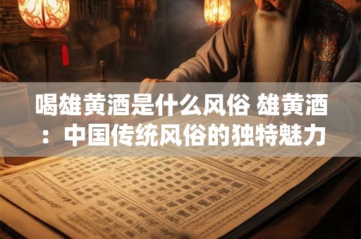喝雄黄酒是什么风俗 雄黄酒：中国传统风俗的独特魅力