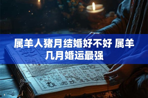 详细阅读:属羊人猪月结婚好不好 属羊几月婚运最强 属羊人猪月结婚好不好 属羊几月婚运最强