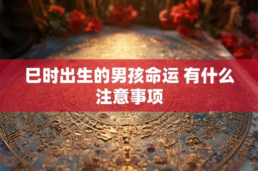 巳时出生的男孩命运 有什么注意事项